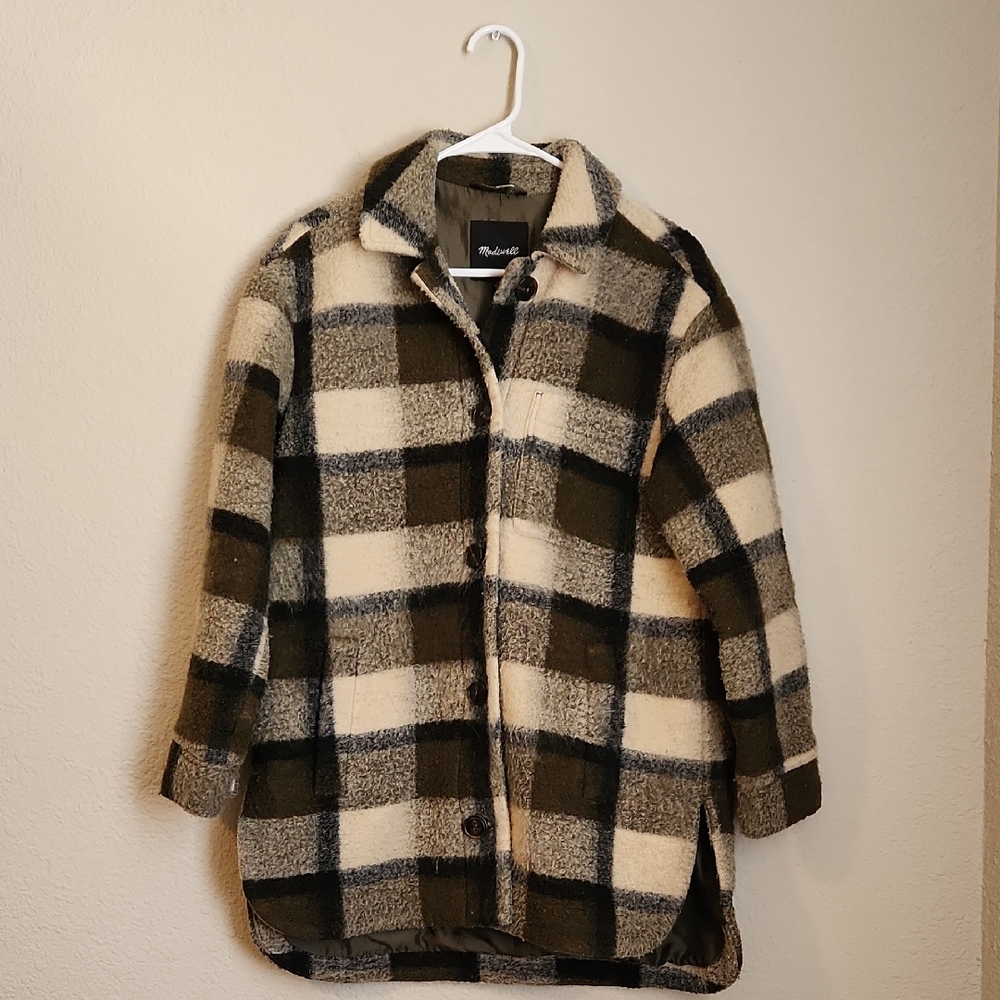Madewell Olive Green Plaid Shacket
